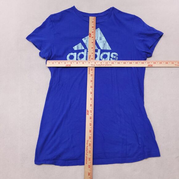 Adidas Casual Short Sleeve Pullover Graphic T Shirt Womens Size Medium M Blue - Picture 7 of 11